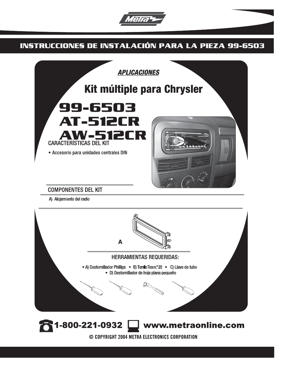 Kit múltiple para chrysler | Metra Electronics AW-512CR User Manual | Page 11 / 20