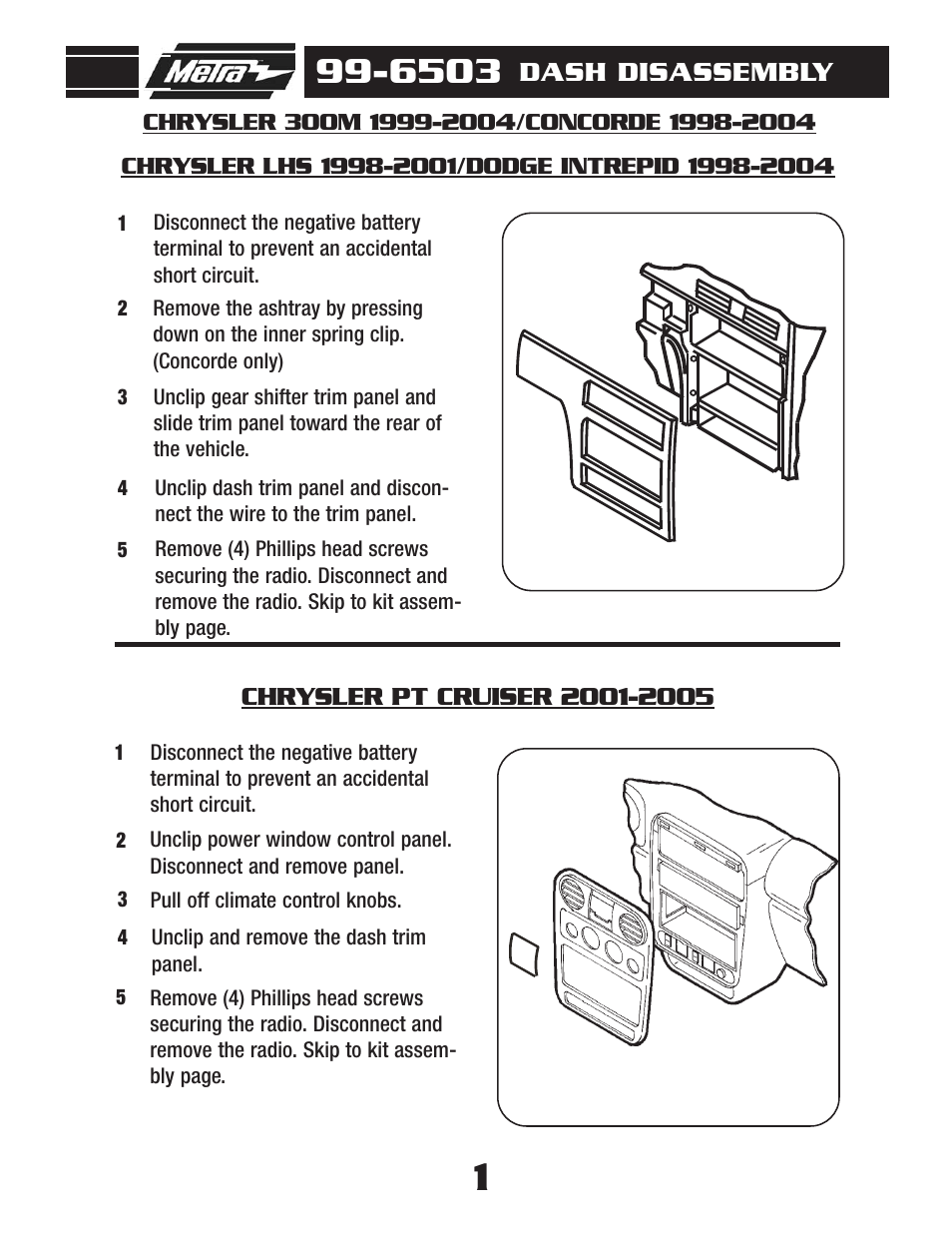 Dash disassembly | Metra Electronics AW-512CR User Manual | Page 3 / 20