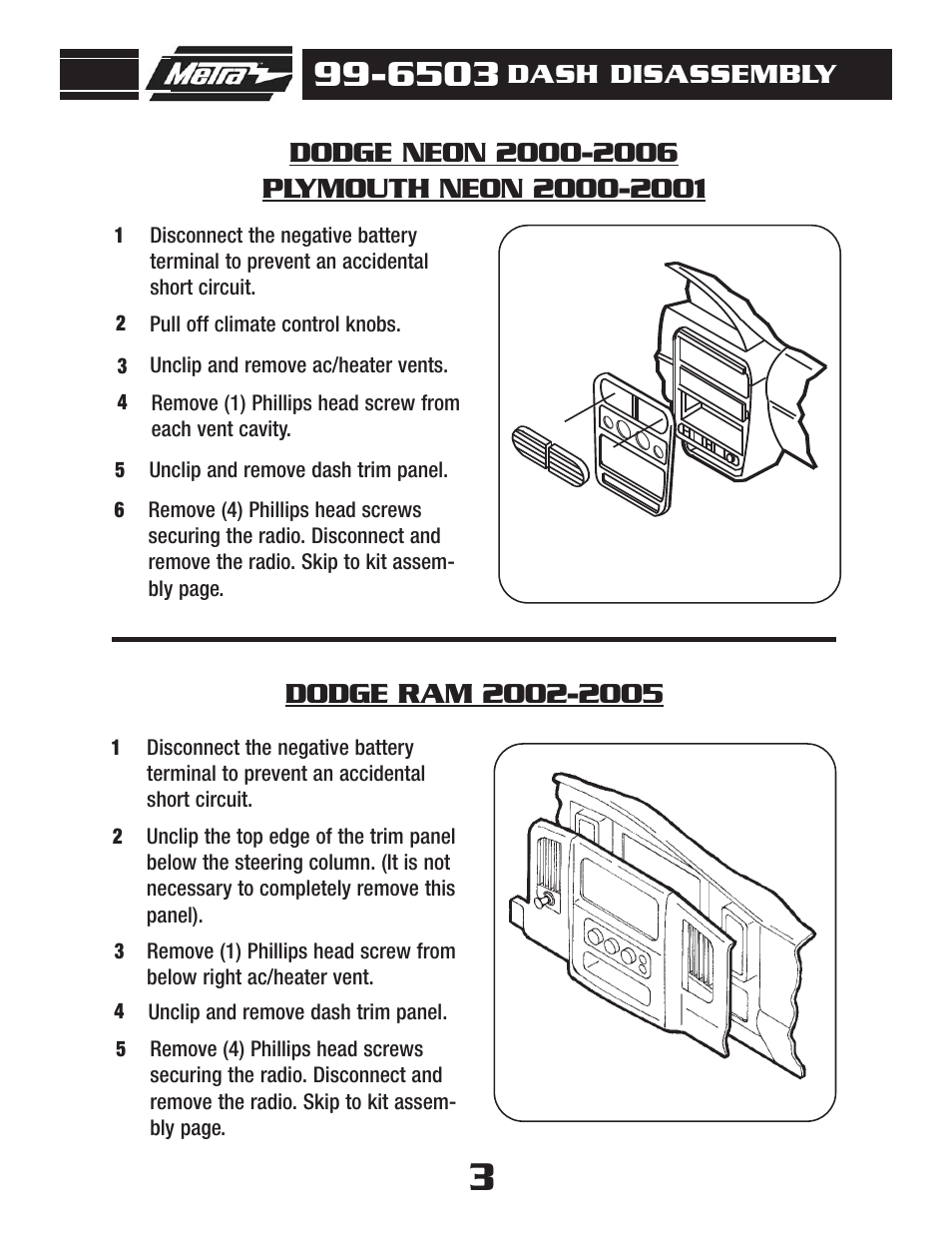 Dash disassembly | Metra Electronics AW-512CR User Manual | Page 5 / 20