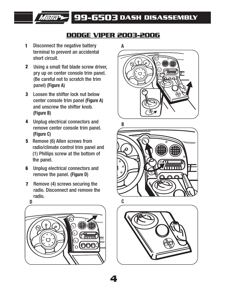Dash disassembly | Metra Electronics AW-512CR User Manual | Page 6 / 20