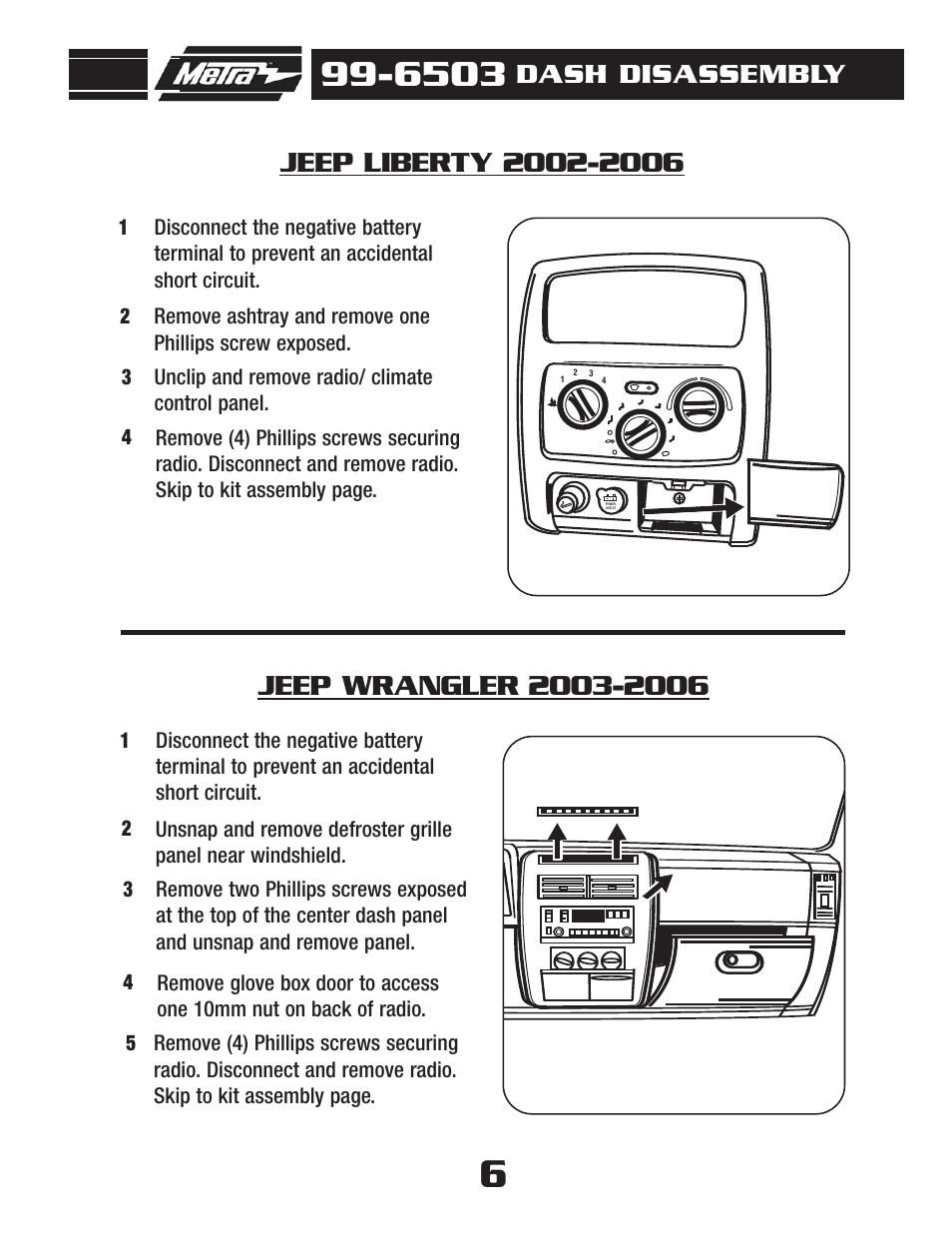 Dash disassembly | Metra Electronics AW-512CR User Manual | Page 8 / 20