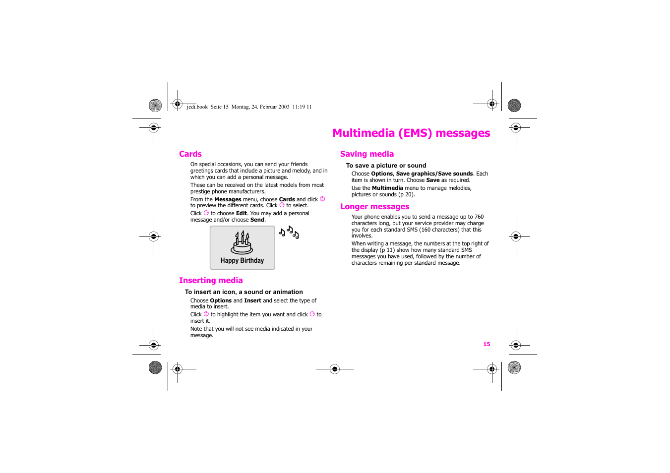 Multimedia (ems) messages | Siemens Xelibri 4 User Manual | Page 16 / 31