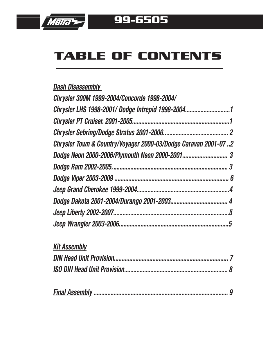 Metra Electronics 99-6505 User Manual | Page 2 / 12