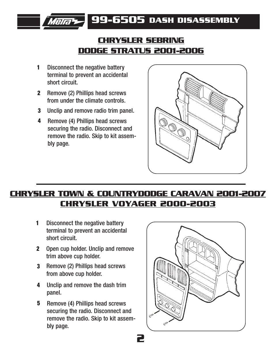 Dash disassembly | Metra Electronics 99-6505 User Manual | Page 4 / 12