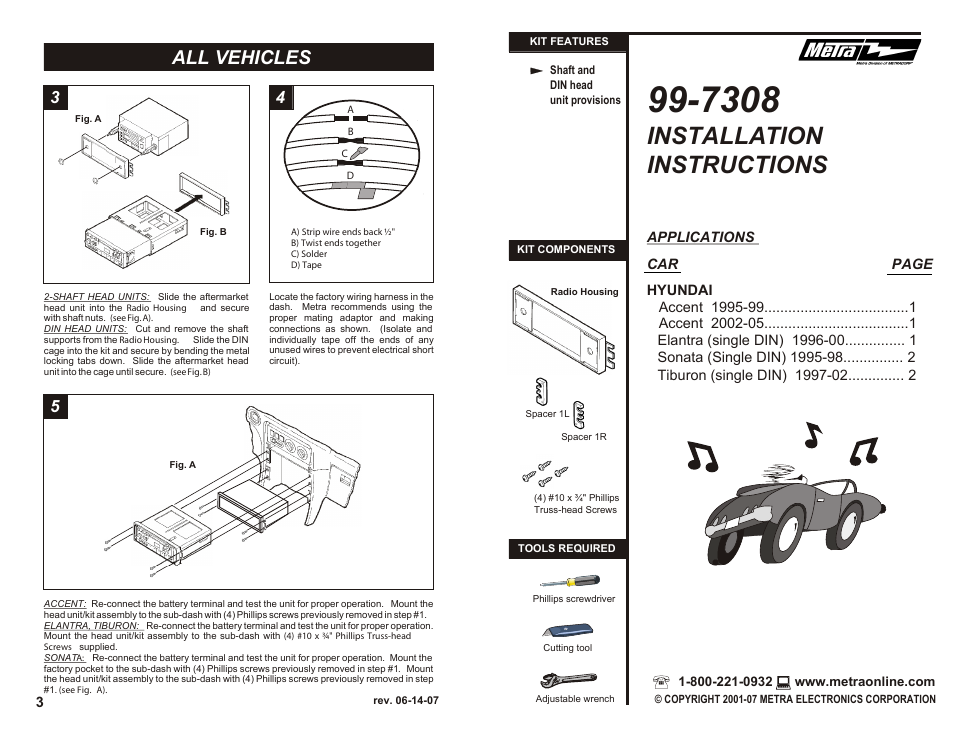 Metra Electronics 99-7308 User Manual | 2 pages