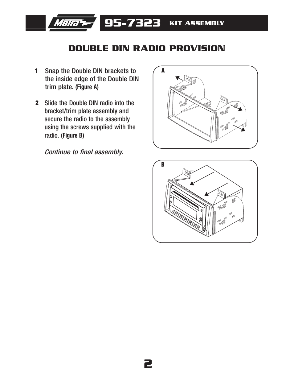 Double din radio provision | Metra Electronics 95-7323 User Manual | Page 4 / 8