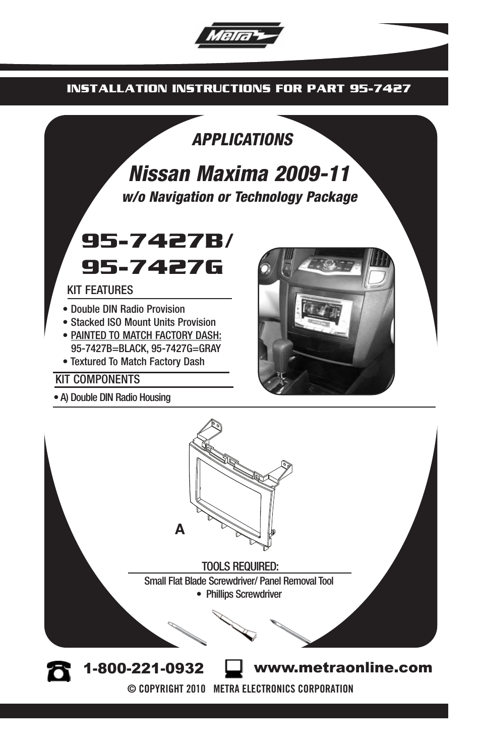 Metra Electronics 95-7427G User Manual | 8 pages