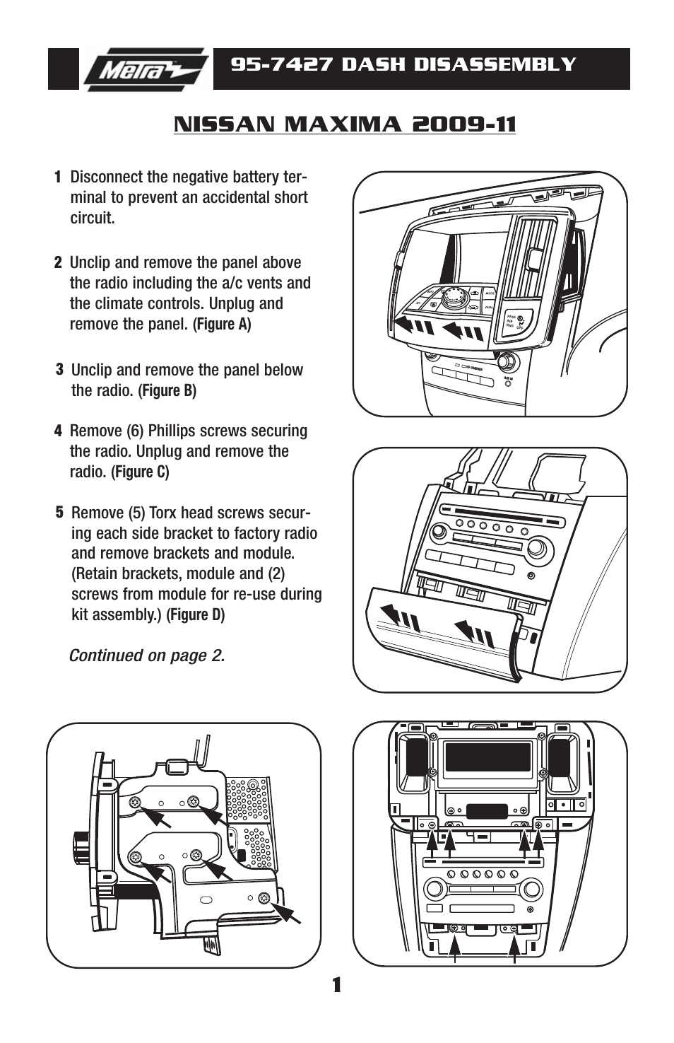 7427 dash disassembly, Bc d | Metra Electronics 95-7427G User Manual | Page 3 / 8