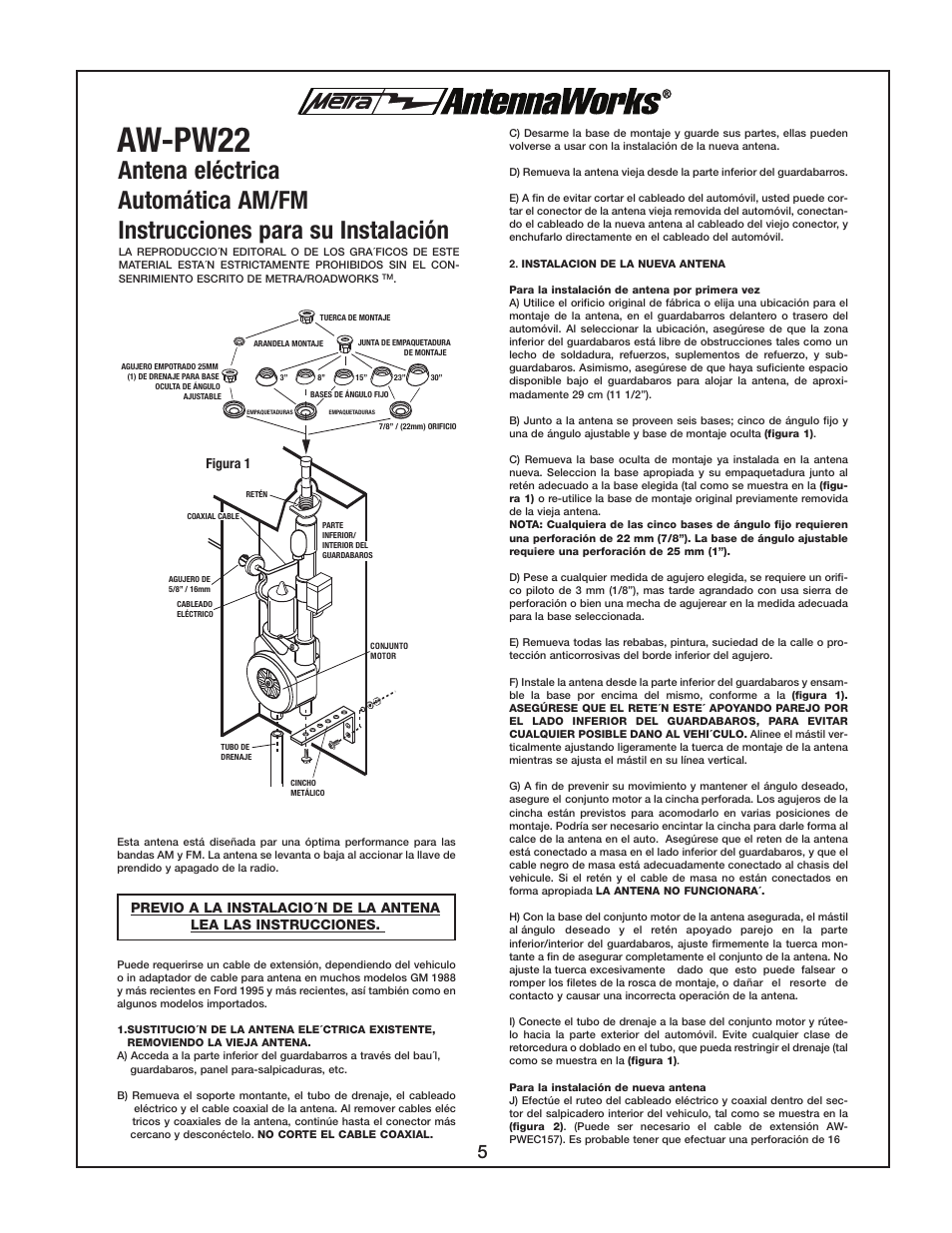 Aw-pw22 | Metra Electronics AW-PW22 User Manual | Page 5 / 8