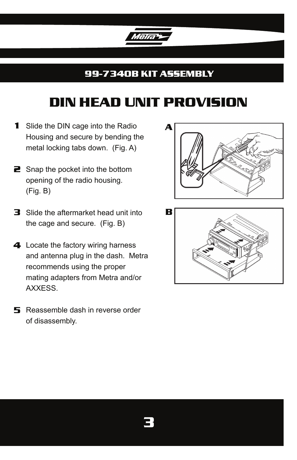 Din head unit provision | Metra Electronics 99-7340B User Manual | Page 5 / 8