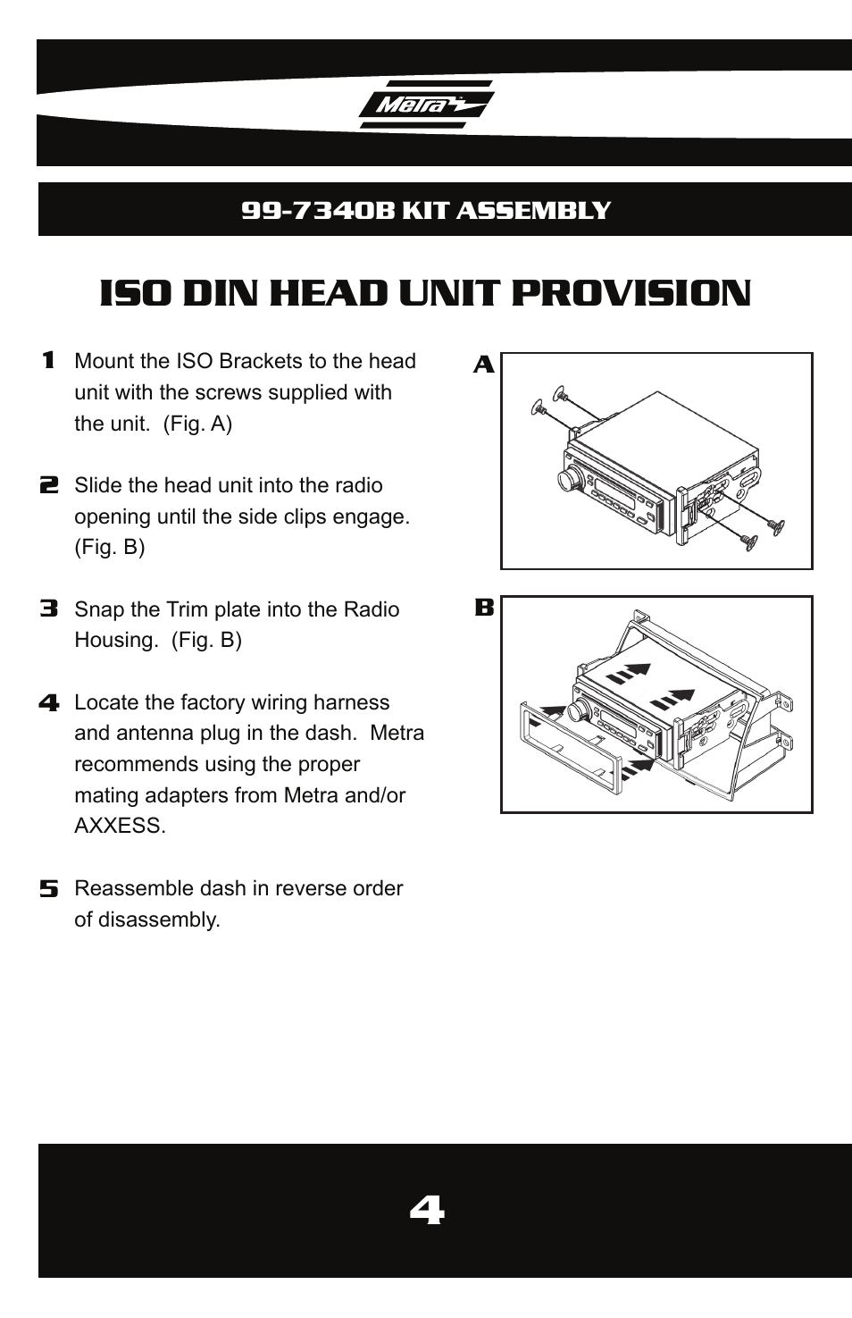 Iso din head unit provision | Metra Electronics 99-7340B User Manual | Page 6 / 8