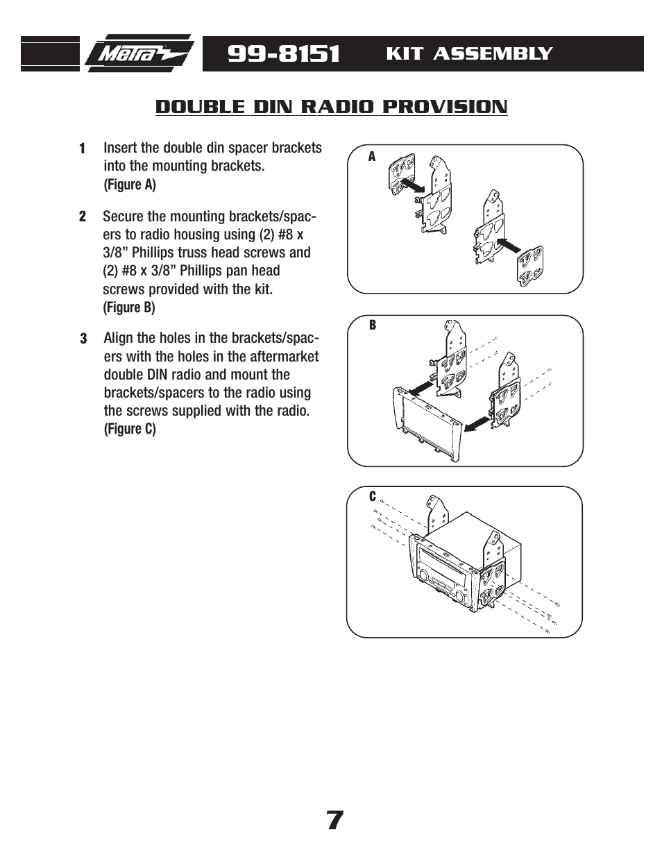 Double din radio provision | Metra Electronics LEXUS 99-8151 User Manual | Page 9 / 16