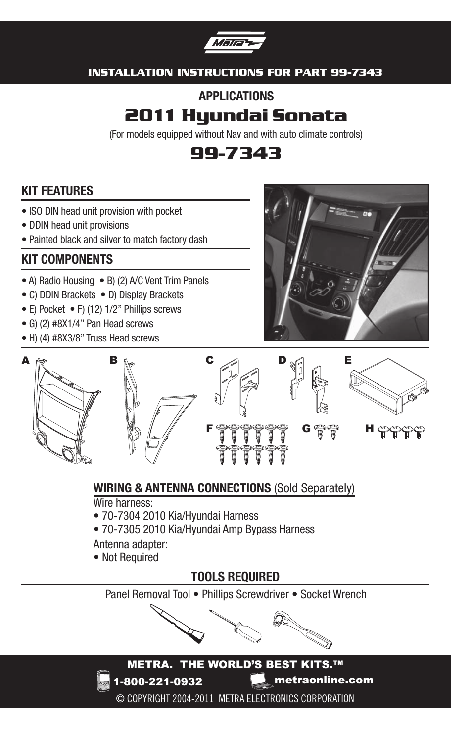 Metra Electronics 99-7343 User Manual | 16 pages