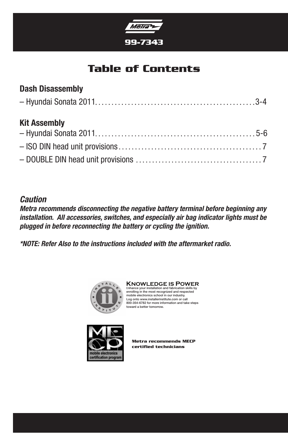 Metra Electronics 99-7343 User Manual | Page 2 / 16