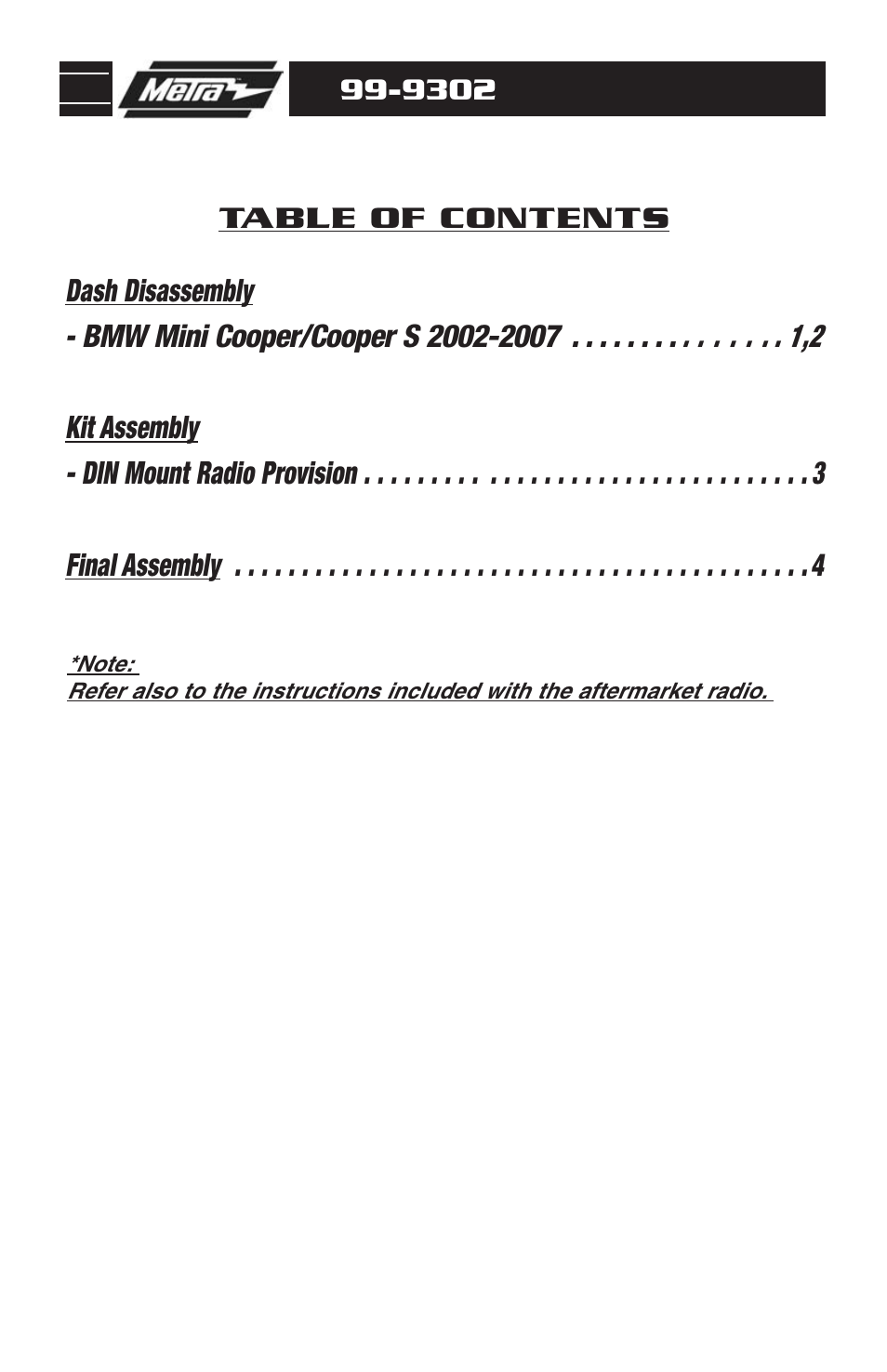 Metra Electronics 99-9302 User Manual | Page 2 / 8