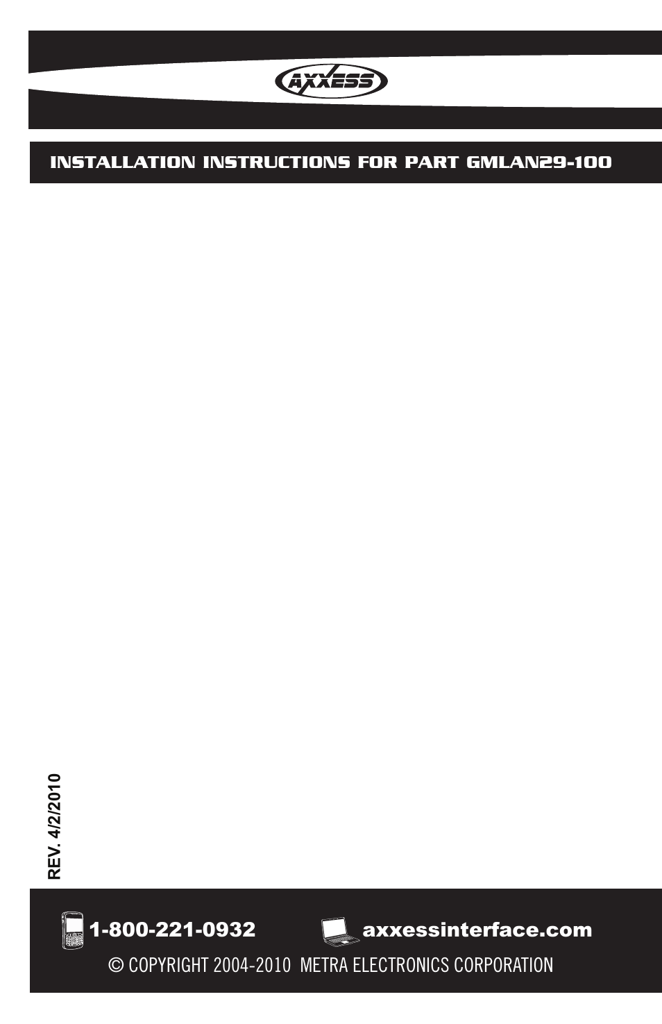 Metra Electronics GMLAN29-100 User Manual | Page 8 / 8