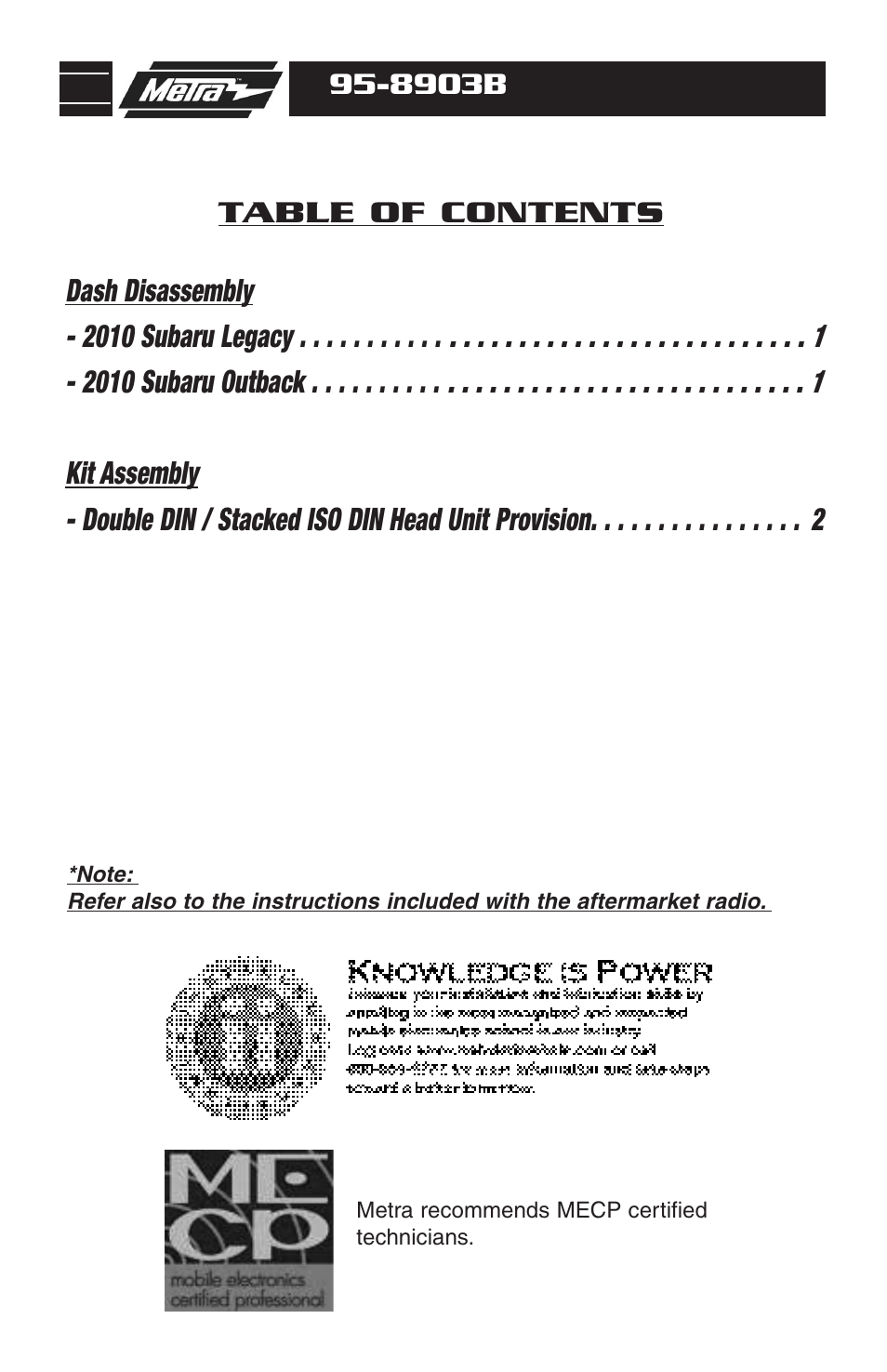 Metra Electronics 95-8903B User Manual | Page 2 / 8