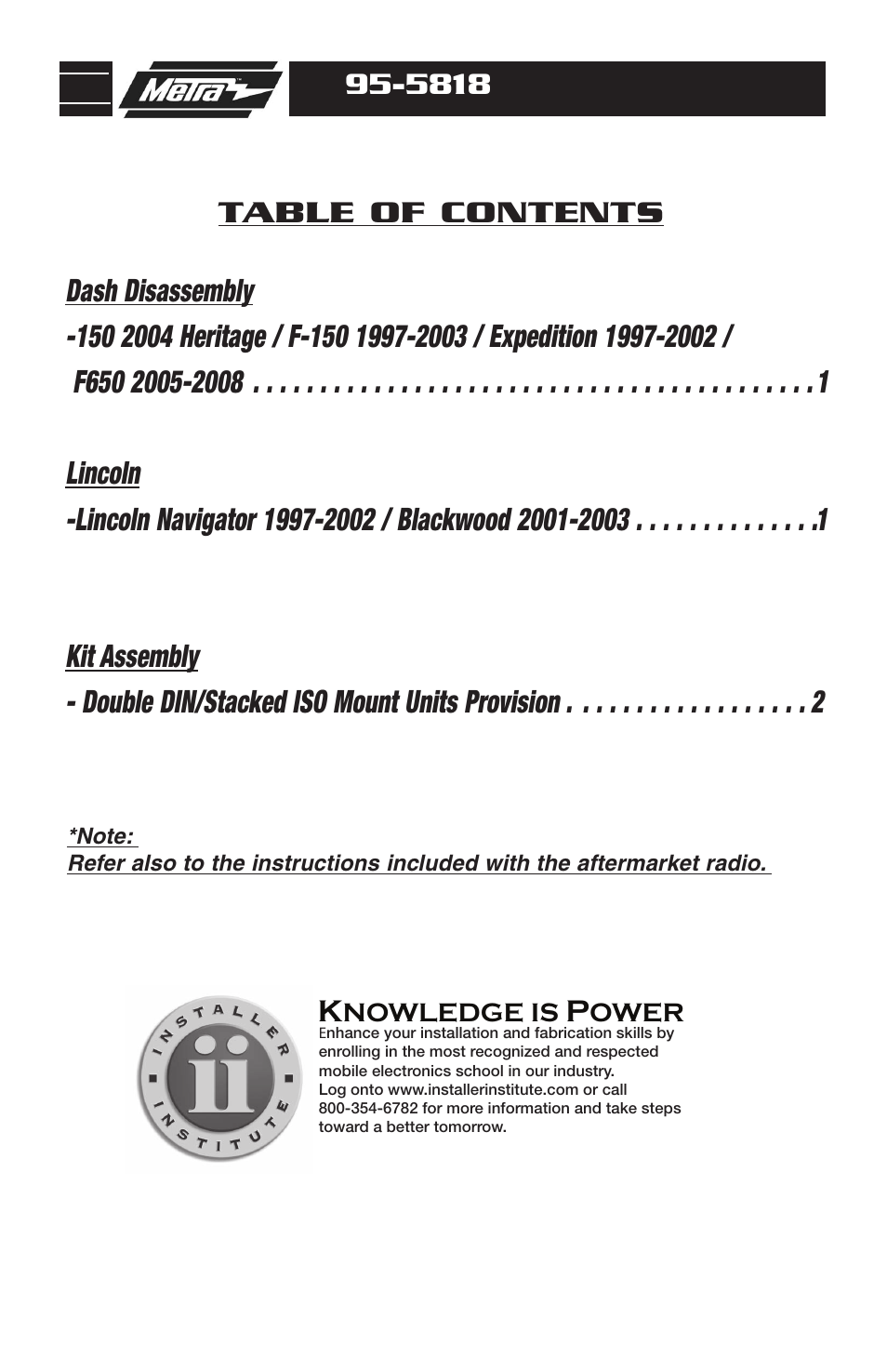 Metra Electronics 95-5818 User Manual | Page 2 / 8