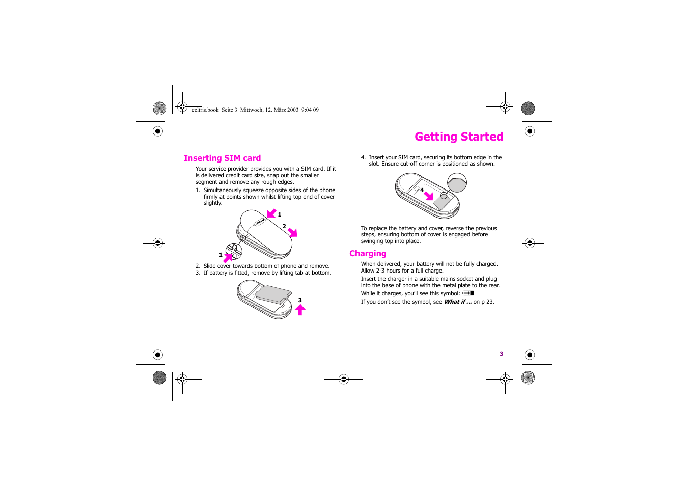 Getting started | Siemens Xelibri 1 User Manual | Page 4 / 31