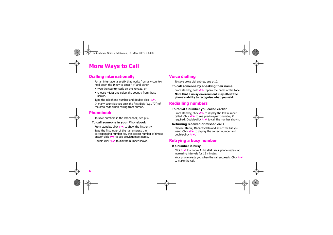 More ways to call | Siemens Xelibri 1 User Manual | Page 7 / 31