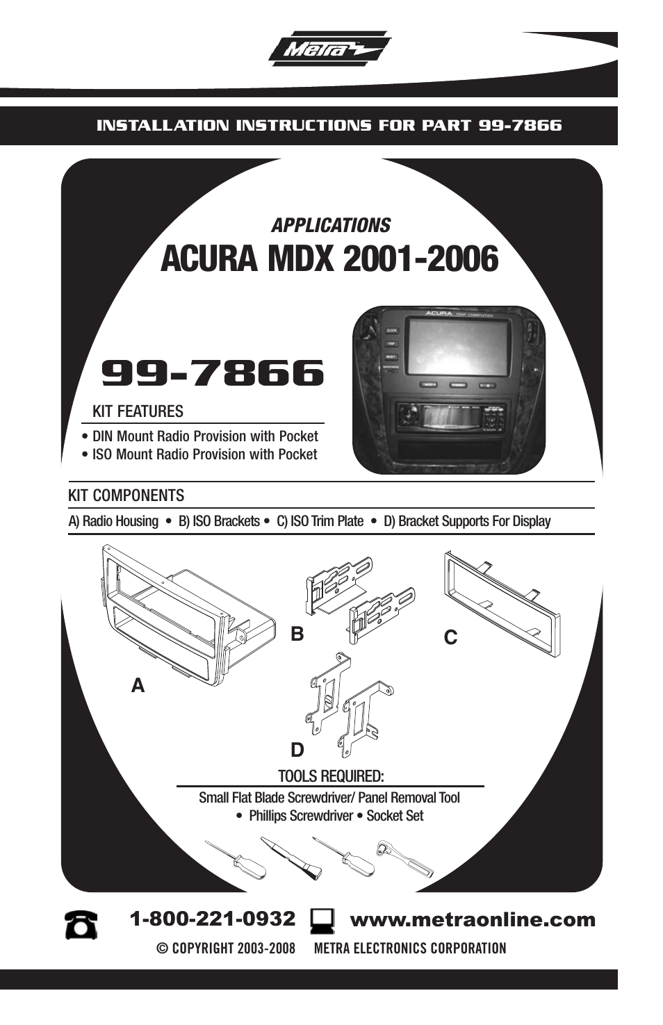 Metra Electronics ACURA 99-7866 User Manual | 8 pages