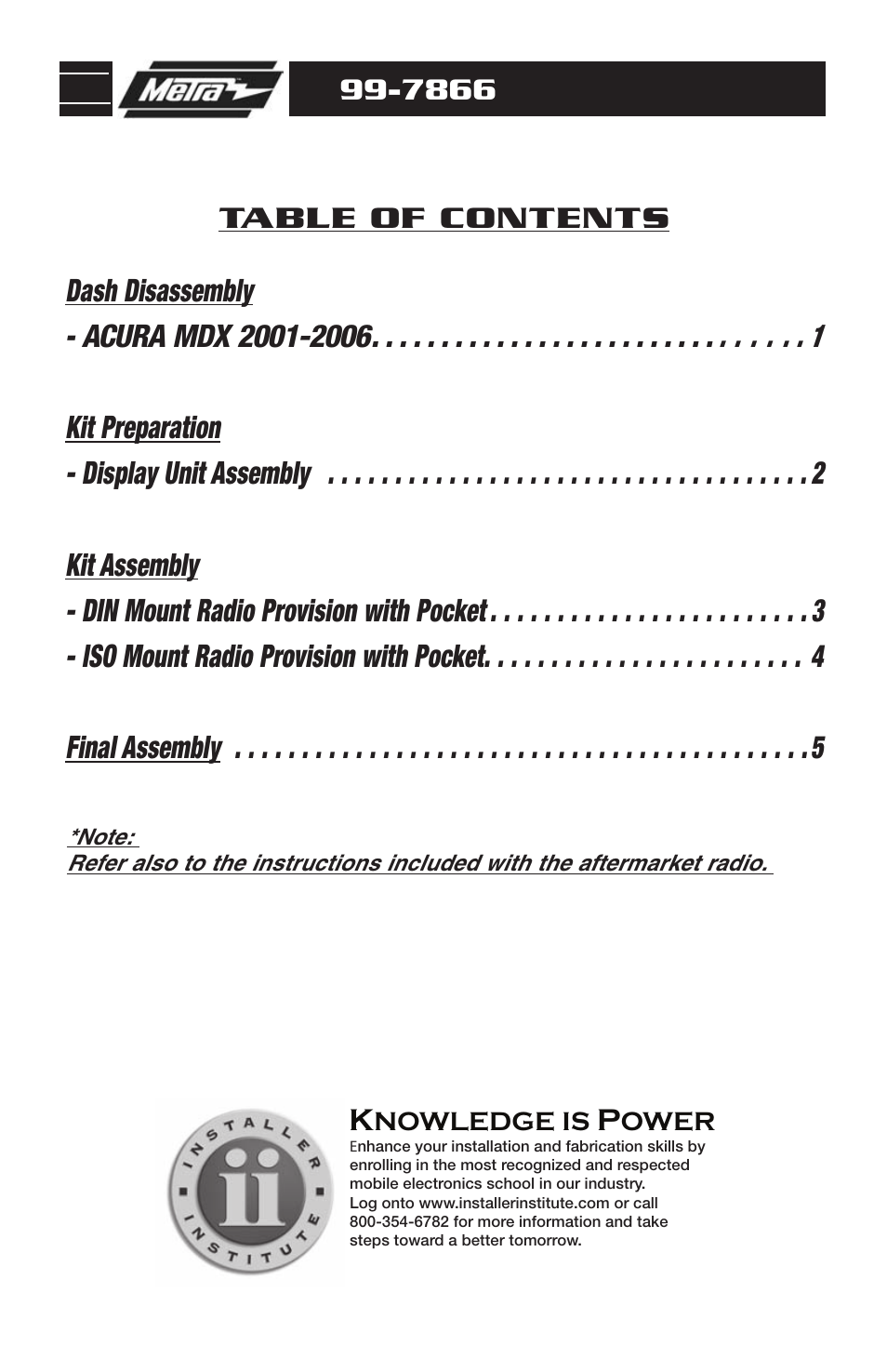 Metra Electronics ACURA 99-7866 User Manual | Page 2 / 8