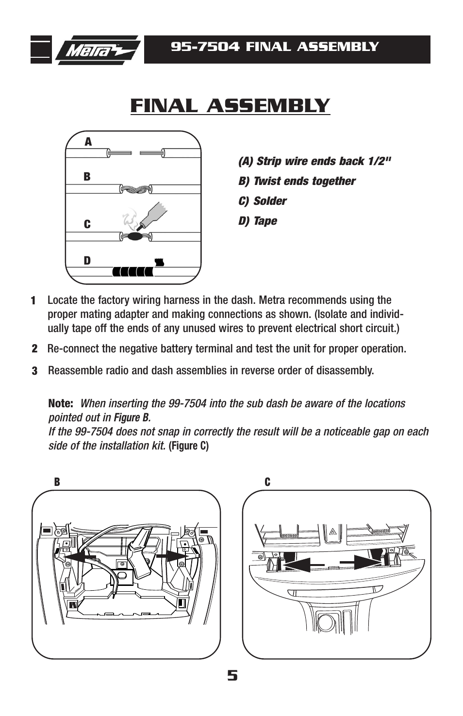 Final assembly | Metra Electronics 95-7504 User Manual | Page 7 / 8