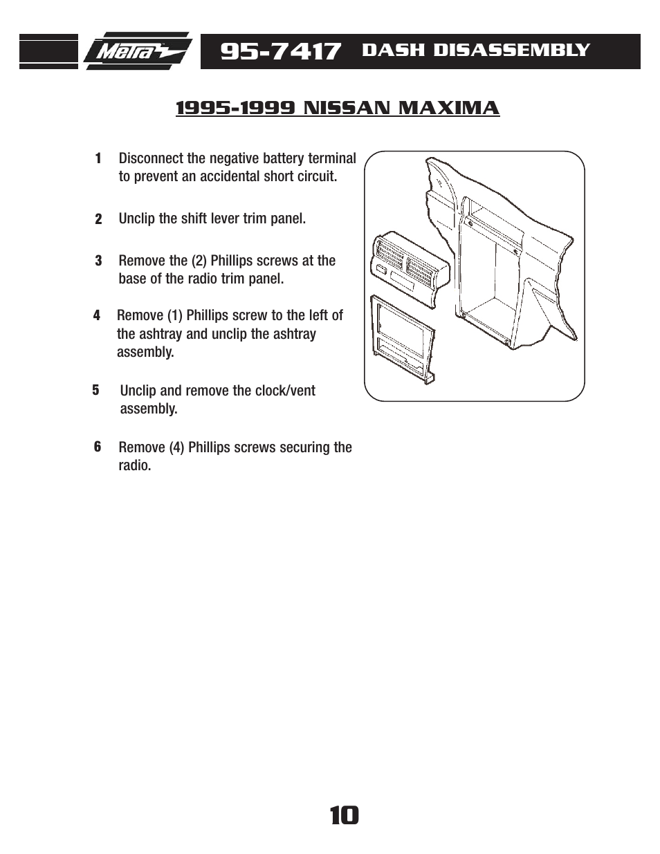 Dash disassembly | Metra Electronics 95-7417 User Manual | Page 12 / 20