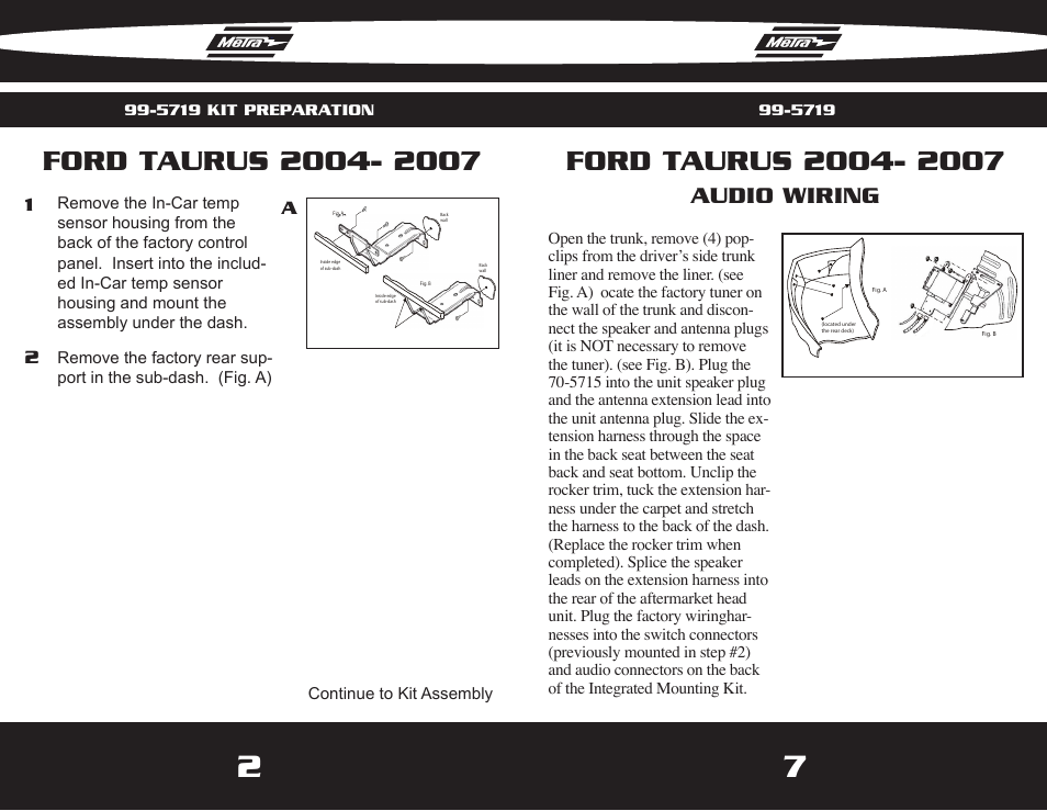 Audio wiring, 12 a | Metra Electronics 99-5719 User Manual | Page 4 / 6