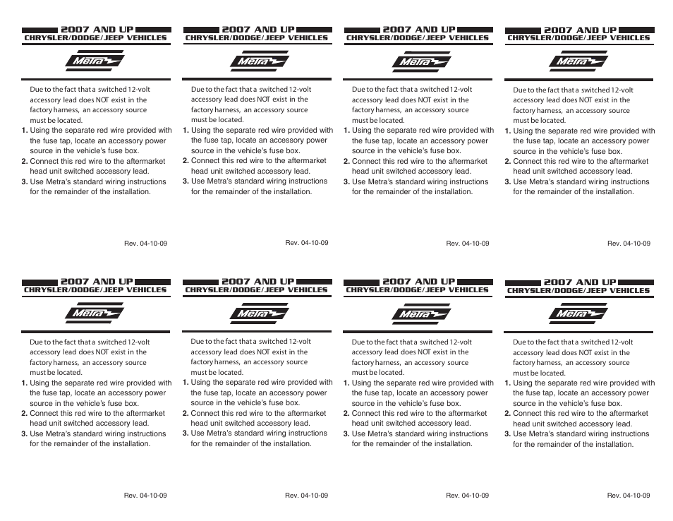 Metra Electronics 70-6522 User Manual | Page 2 / 2