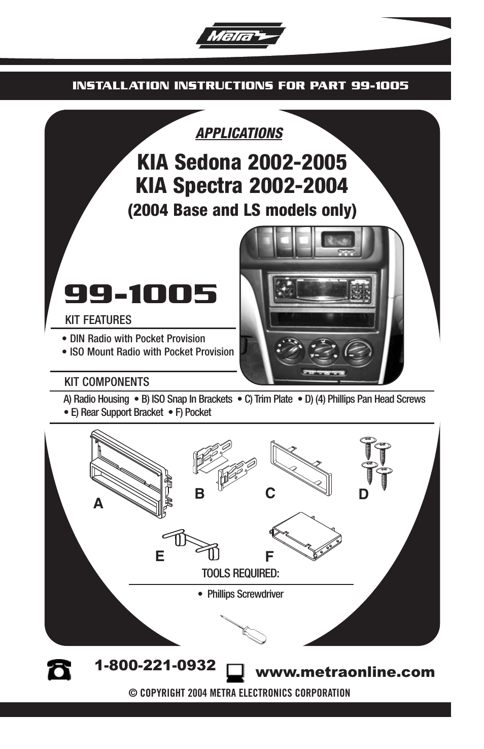 Metra Electronics 99-1005 User Manual | 8 pages