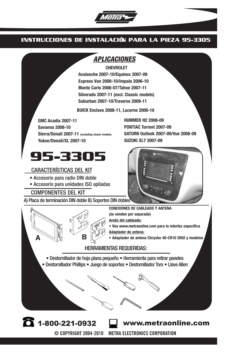 Aplicaciones b | Metra Electronics 95-3305 User Manual | Page 13 / 24