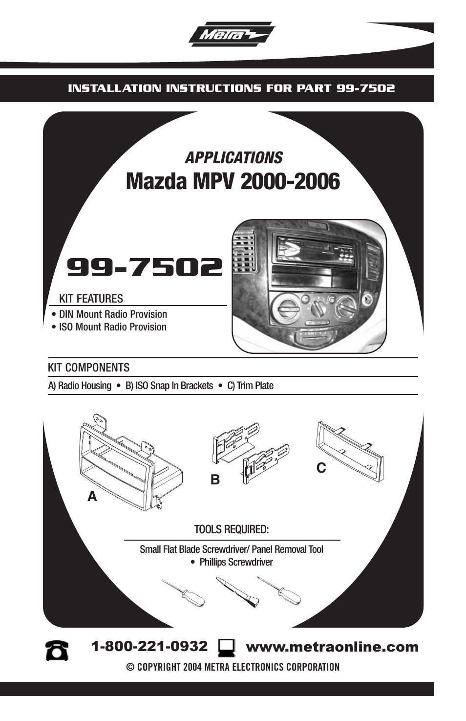 Metra Electronics 99-7502 User Manual | 8 pages