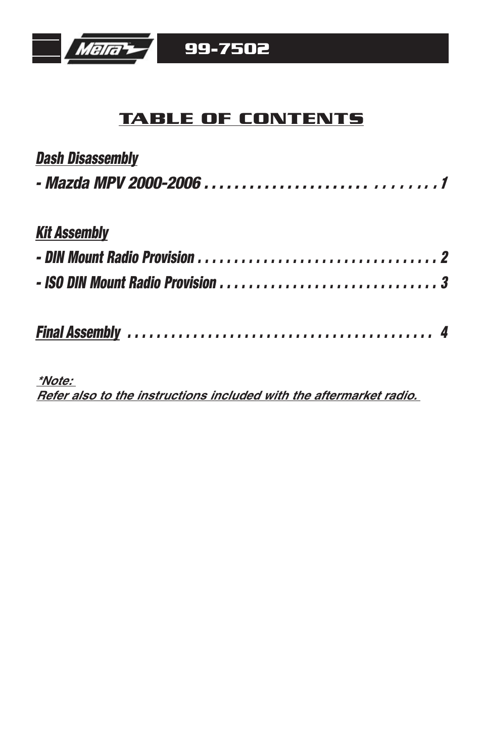 Metra Electronics 99-7502 User Manual | Page 2 / 8