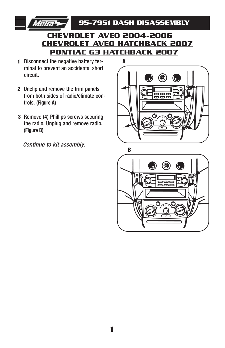 Chevrolet aveo hatchback 2007 | Metra Electronics 95-7951 User Manual | Page 3 / 8