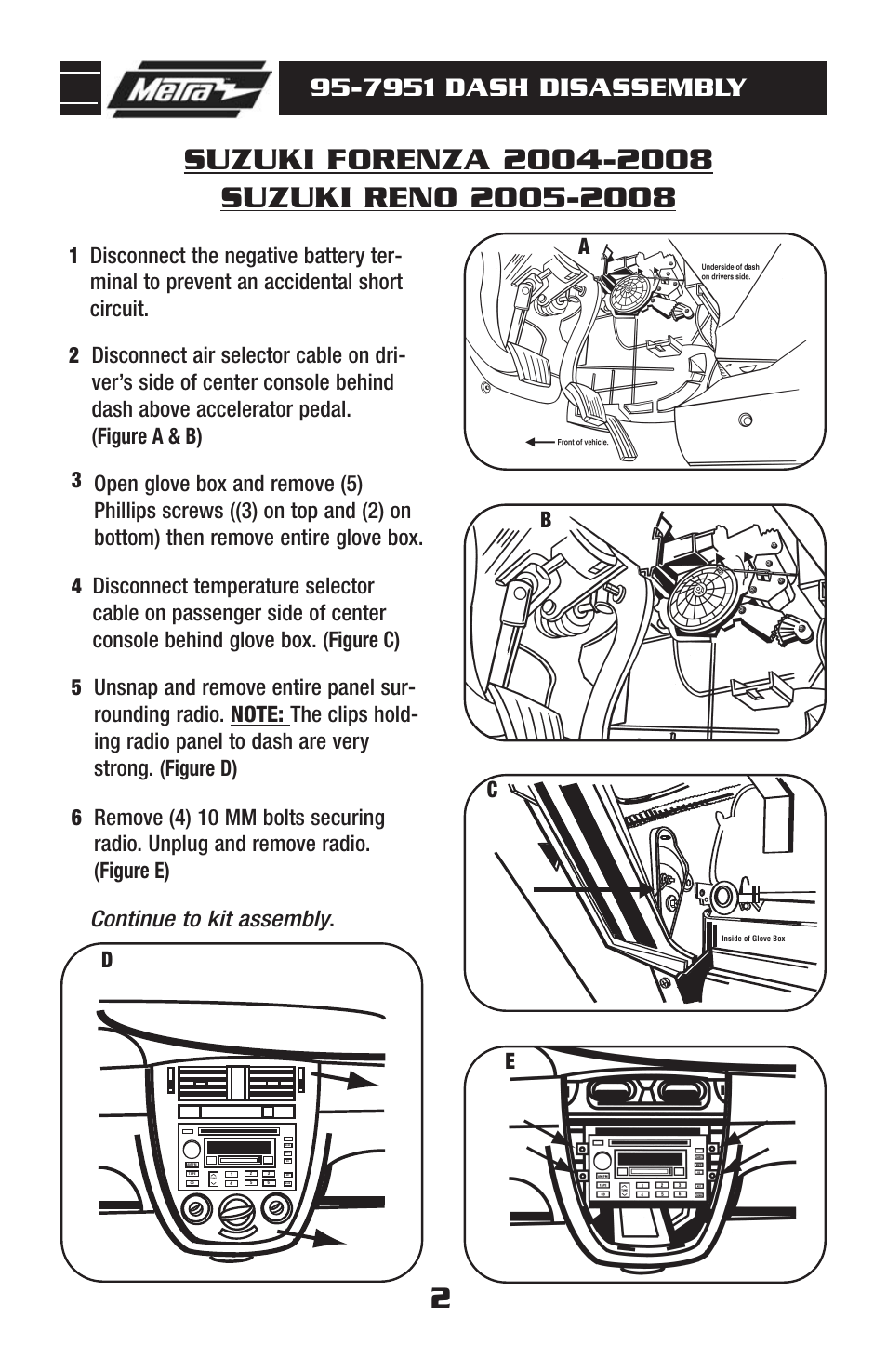 7951 dash disassembly | Metra Electronics 95-7951 User Manual | Page 4 / 8