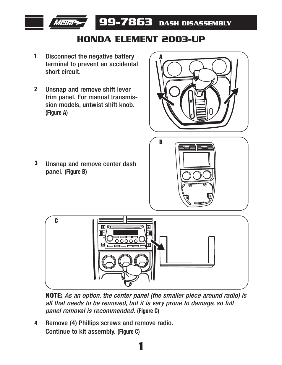 Honda element 2003-up | Metra Electronics 99-7863 User Manual | Page 3 / 8