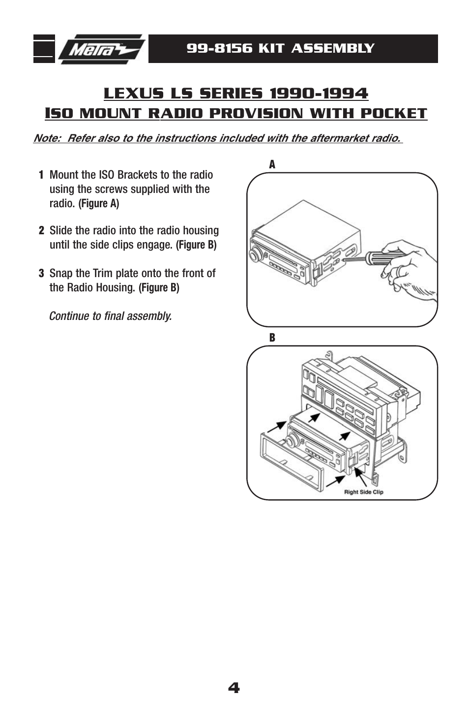 So mount radio provision with pocket | Metra Electronics LEXUS 99-8156 User Manual | Page 6 / 8