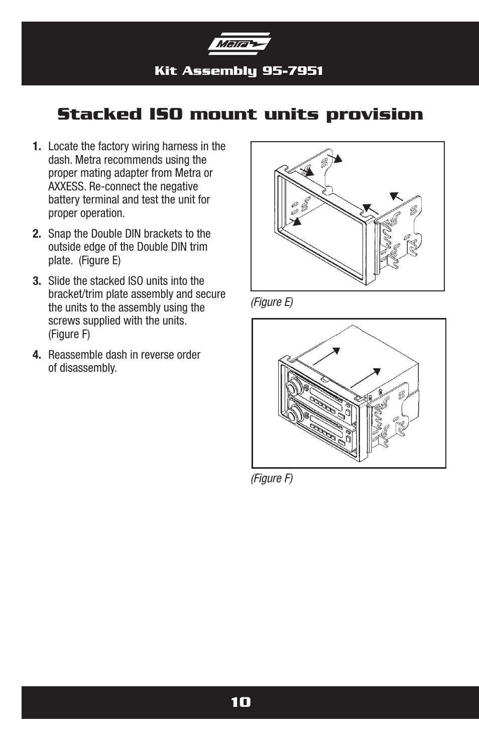 Stacked iso mount units provision | Metra Electronics multi-kit 95-7951 for Chevrolet User Manual | Page 10 / 12