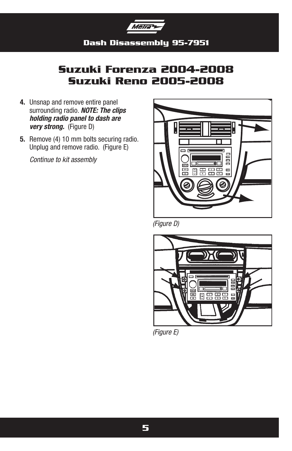 Figure d) (figure e) | Metra Electronics multi-kit 95-7951 for Chevrolet User Manual | Page 5 / 12