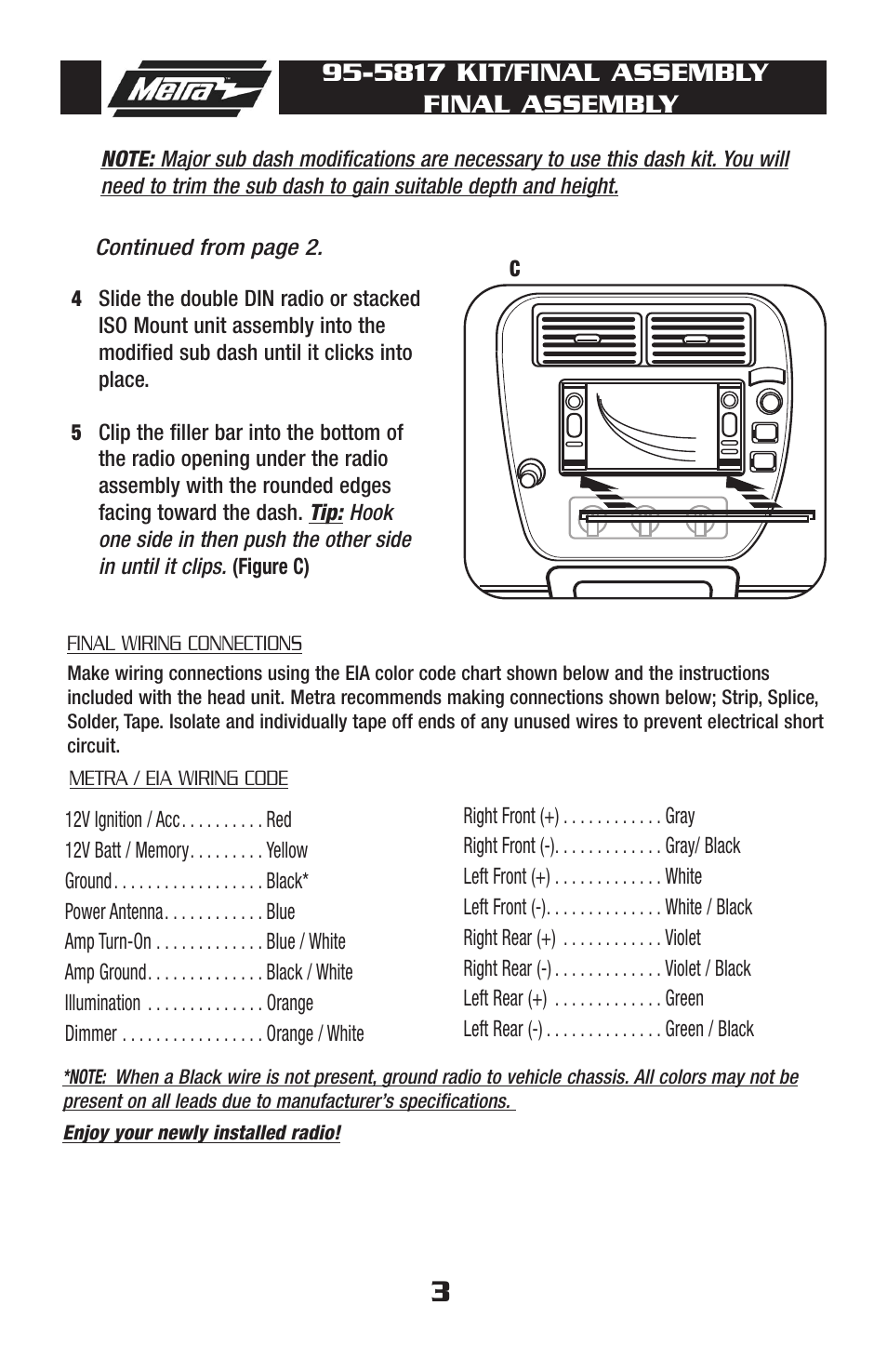 5817 kit/final assembly final assembly | Metra Electronics 95-5817 User Manual | Page 5 / 8