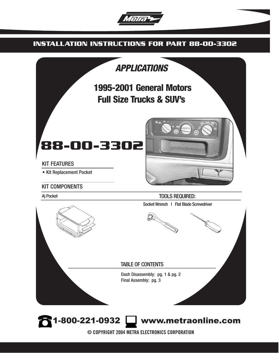 Metra Electronics 88-00-3302 User Manual | 4 pages