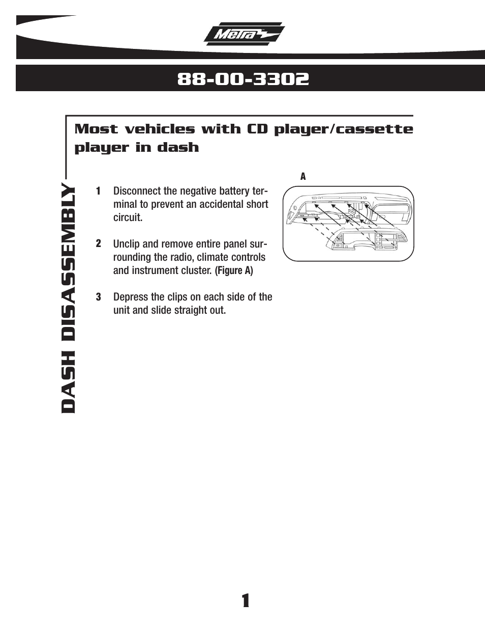 Da sh dis a ssembl y | Metra Electronics 88-00-3302 User Manual | Page 2 / 4