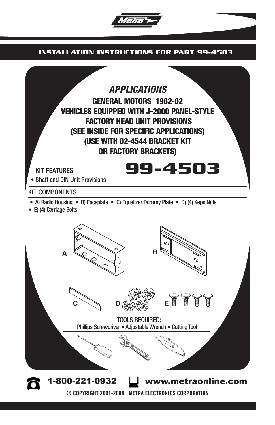 Metra Electronics 99-4503 User Manual | 8 pages