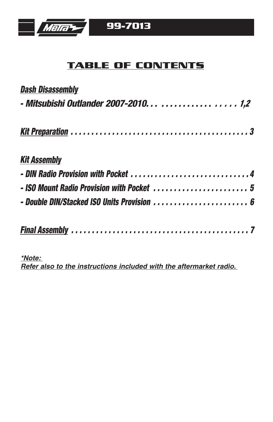 Metra Electronics 99-7013 User Manual | Page 2 / 12