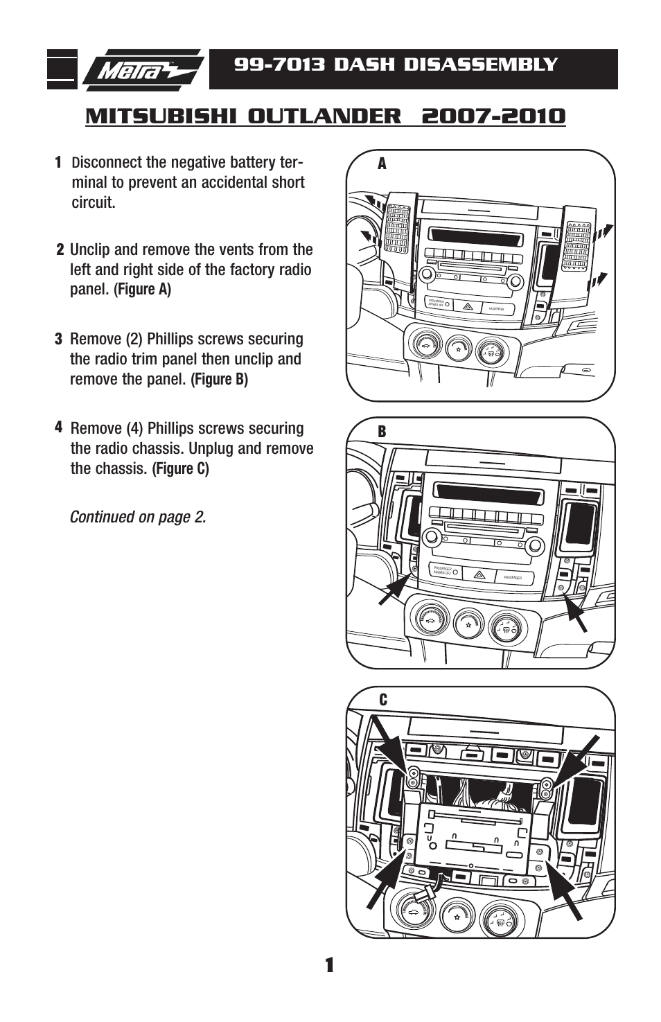 7013 dash disassembly | Metra Electronics 99-7013 User Manual | Page 3 / 12