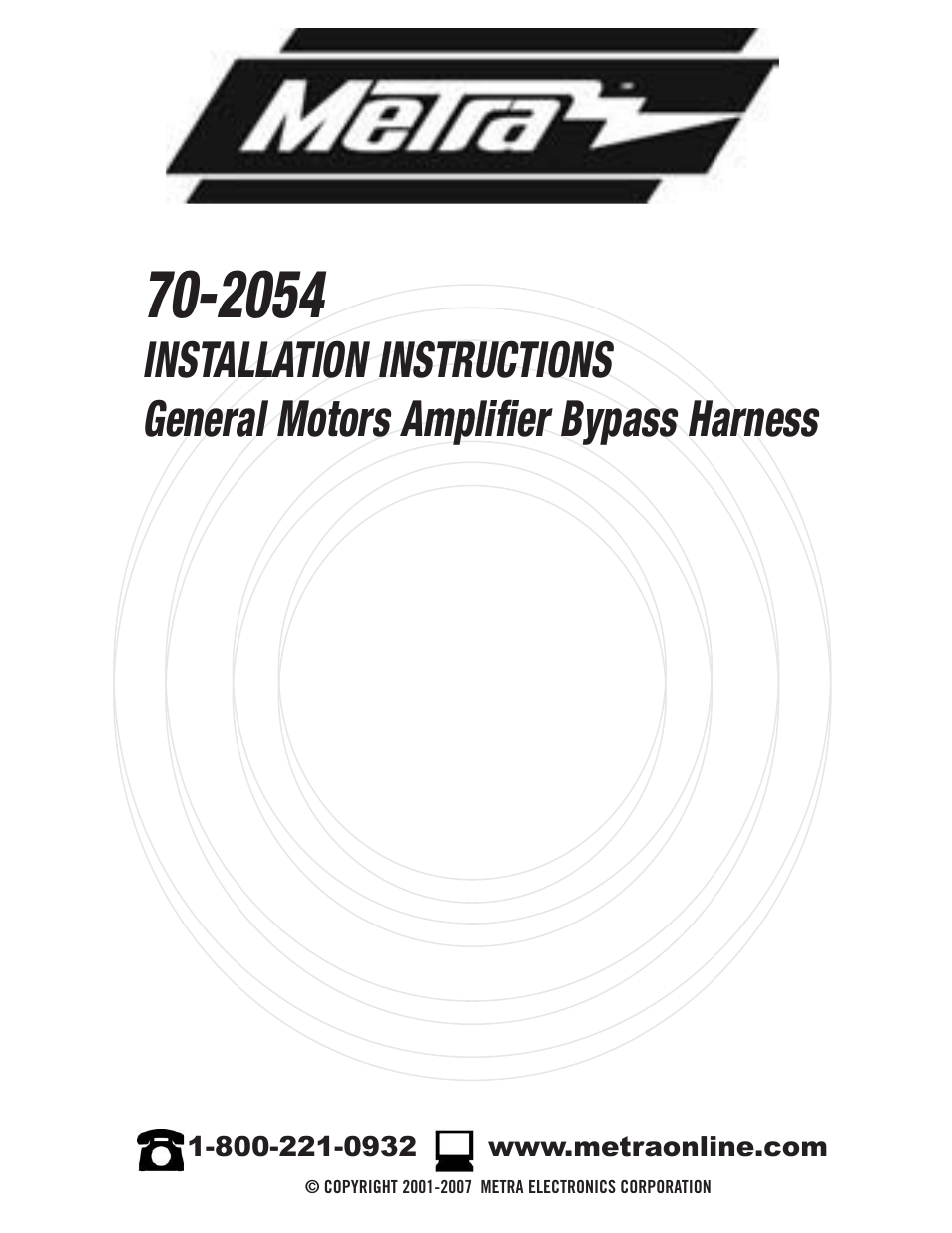 Metra Electronics 70-2054 User Manual | 16 pages