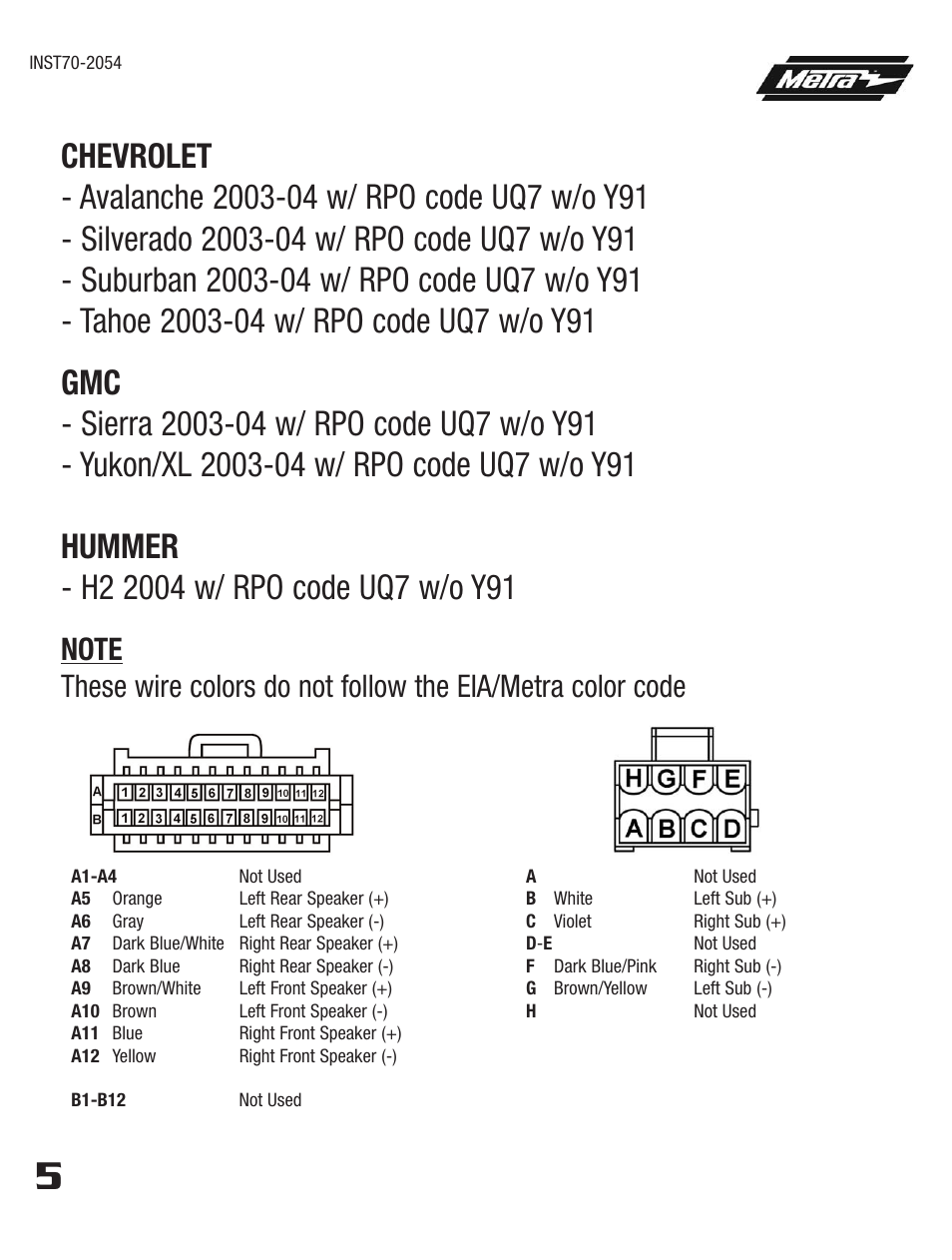 Metra Electronics 70-2054 User Manual | Page 10 / 16