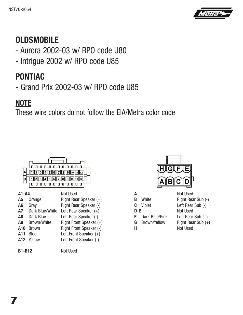 Metra Electronics 70-2054 User Manual | Page 12 / 16