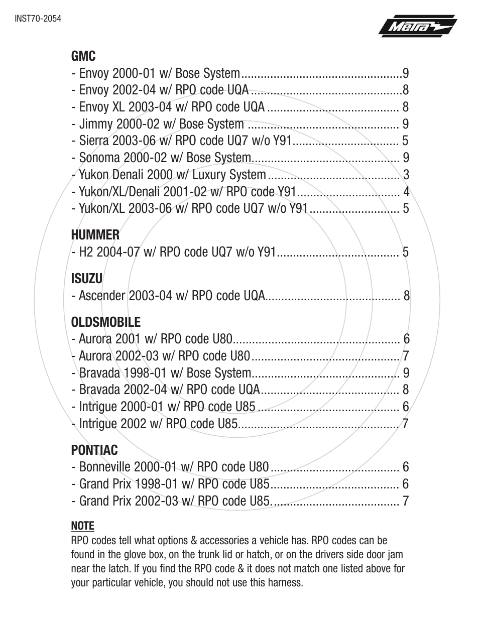 Metra Electronics 70-2054 User Manual | Page 3 / 16